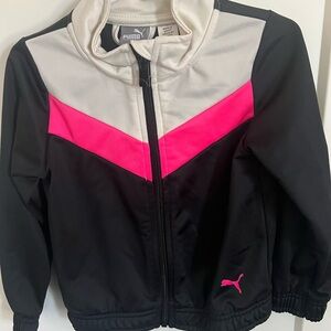 Puma Kids Black and Pink Chevron Jacket